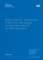 Project NukPrio - Identification of elements with greatest sorption data needs for the KBS-3 repository