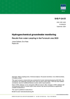 Hydrogeochemical groundwater monitoring. Results from water sampling in the Forsmark area 2023