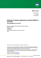 Field test of seismic equipment in borehole HFM42 in Forsmark. Site management in Forsmark