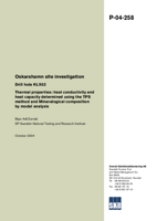 Drill hole KLX02. Thermal properties: heat conductivity and heat capacity determined using the TPS method and mineralogical composition by modal analysis. Oskarshamn site investigation