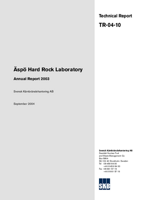 Äspö Hard Rock Laboratory. Annual Report 2003