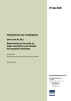 Drill hole KLX02. Determining of porosity by water saturation and density by buoyancy technique. Oskarshamn site investigation