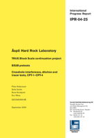 Äspö Hard Rock Laboratory. TRUE Block Scale continuation project. BS2B pretests. Crosshole interference, dilution and tracer tests, CPT-1--CPT-4