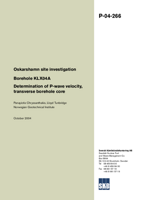 Borehole KLX04A Determination of P-wave velocity, transverse borehole core. Oskarshamn site investigation