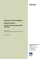 Borehole KLX04A Normal stress and shear tests on joints. Oskarshamn site investigation