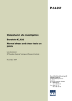 Borehole KLX02 Normal stress and shear tests on joints. Oskarshamn site investigation