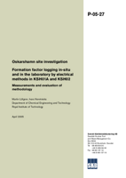 Formation factor logging in-situ and in the laboratory by electrical methods in KSH01A and KSH02. Measurements and evaluation of methodology. Oskarshamn site investigation