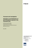 Abundance and distribution of bat (Chiroptera) species in the Forsmark area. Forsmark site investigation