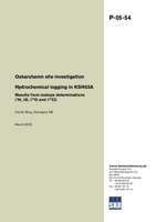 Hydrochemical logging in KSH03A. Results from isotope determinations (3H, dD, d18O and d37Cl). Oskarshamn site investigation